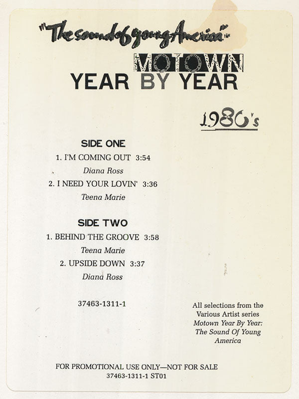 Diana Ross / Teena Marie : Motown Year By Year:  The Sound Of Young America 1980's (12", Promo)