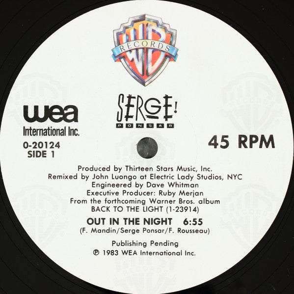 Serge Ponsar : Out In The Night (12")
