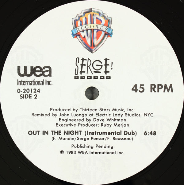 Serge Ponsar : Out In The Night (12")