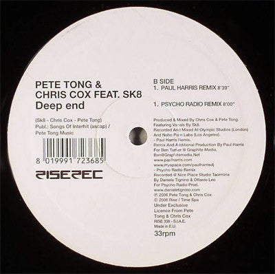 Pete Tong & Chris Cox : Deep End (12")