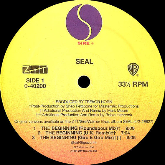 Seal : The Beginning (12", Maxi)