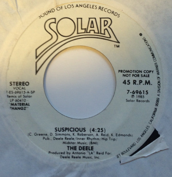 The Deele : Suspicious (7", Single, Promo)