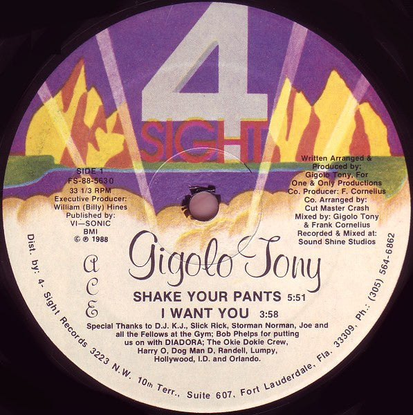 Gigolo Tony : Shake Your Pants (12")