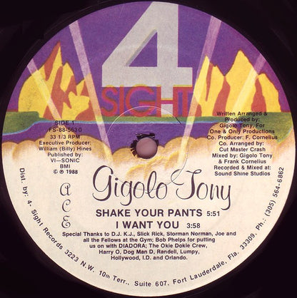 Gigolo Tony : Shake Your Pants (12")