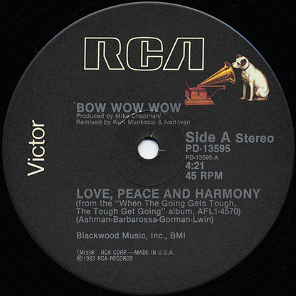 Bow Wow Wow : Love, Peace And Harmony (12", Single)