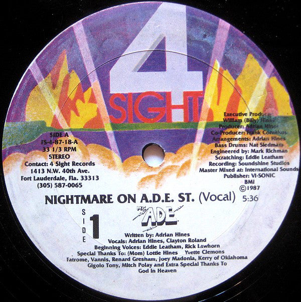 MC ADE : Nightmare On A.D.E. St. (12")