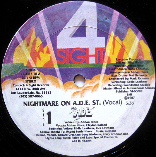 MC ADE : Nightmare On A.D.E. St. (12")