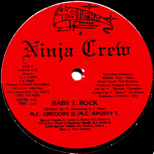 Ninja Crew, Gregory D / Sporty-T : We Destroy / Baby T. Rock (12")