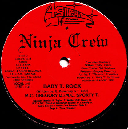 Ninja Crew, Gregory D / Sporty-T : We Destroy / Baby T. Rock (12")