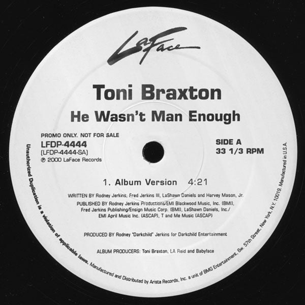 Toni Braxton : He Wasn't Man Enough (12", Single, Promo)
