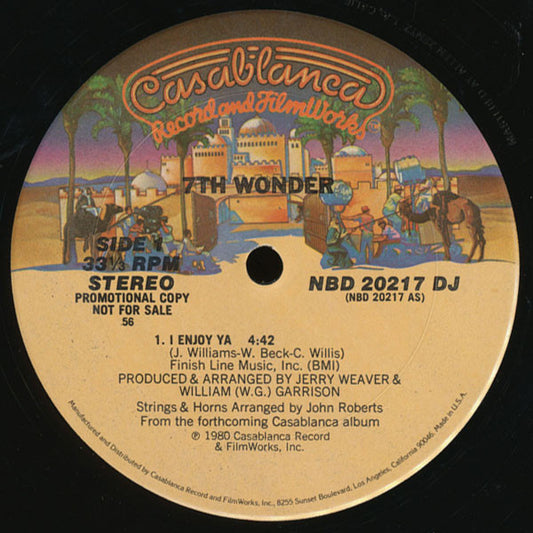 7th Wonder : I Enjoy Ya (12", S/Sided, Promo)