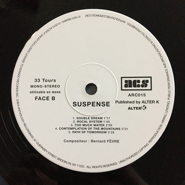 Bernard Fevre : Suspense (LP, Album, Ltd, RE, RM)