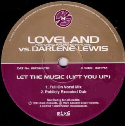 Loveland Featuring Rachel McFarlane Vs. Darlene Lewis : Let The Music (Lift You Up) (12", Single)