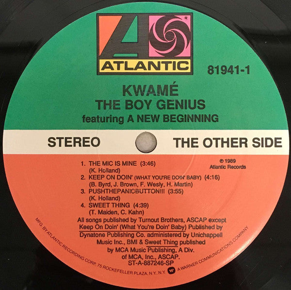 Kwamé Featuring A New Beginning : The Boy Genius (LP, Album)