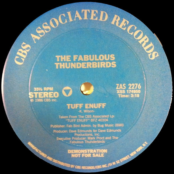 The Fabulous Thunderbirds : Tuff Enuff (12", Promo)