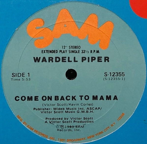 Wardell Piper : Come On Back To Mama (12", Single)