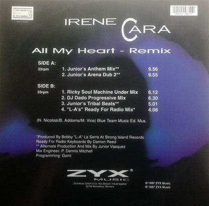 Irene Cara : All My Heart (12")
