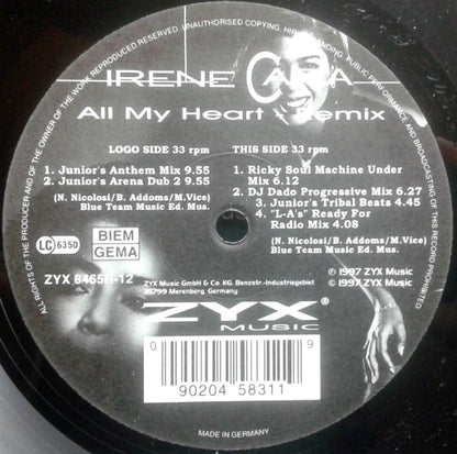 Irene Cara : All My Heart (12")
