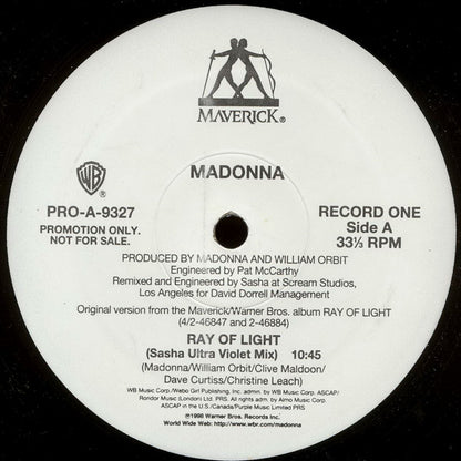 Madonna : Ray Of Light (2x12", Promo)