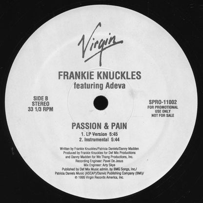 Frankie Knuckles featuring Adeva : Passion & Pain (12", Promo)