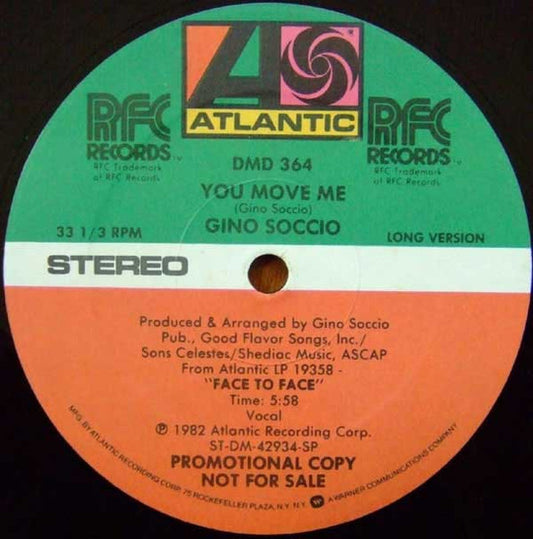 Gino Soccio : You Move Me (12", Promo)