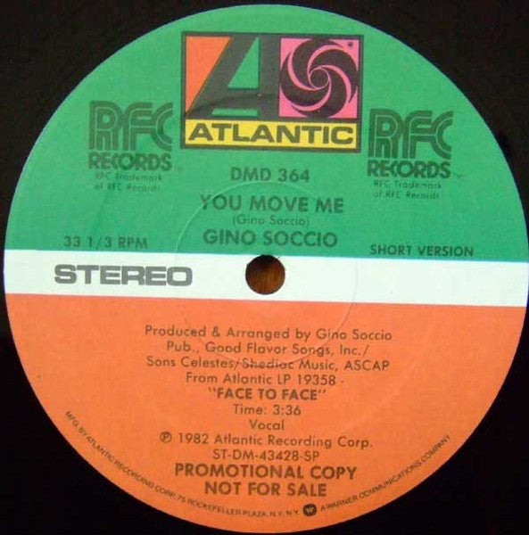 Gino Soccio : You Move Me (12", Promo)