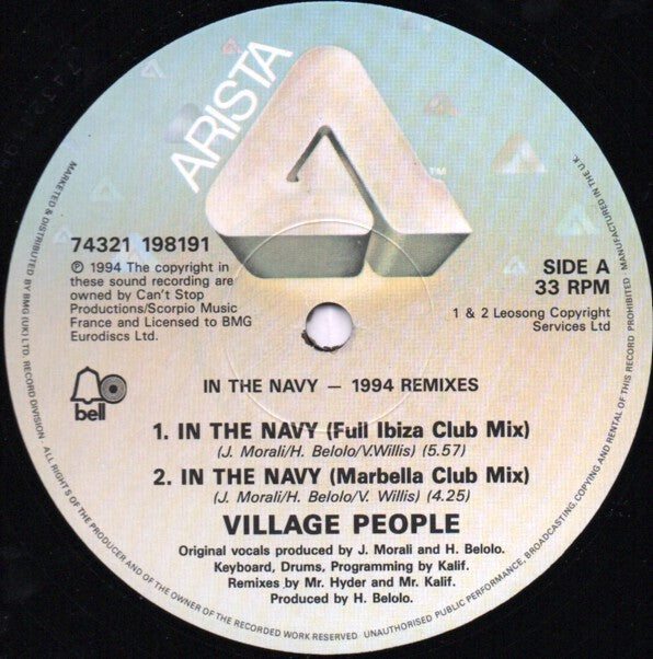 Village People : In The Navy (1994 Remixes) (12")