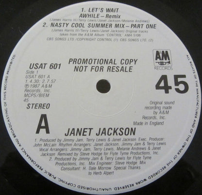 Janet Jackson : Let's Wait Awhile (Remix) (12", Promo)