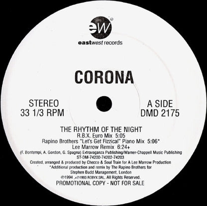 Corona : The Rhythm Of The Night (12", Promo)