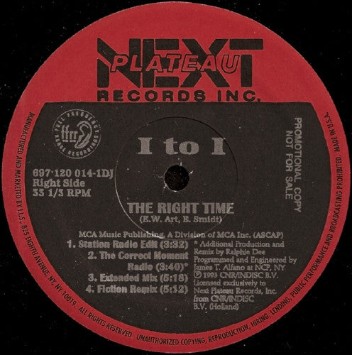 I To I : The Right Time (12", Promo)