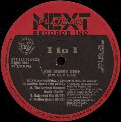 I To I : The Right Time (12", Promo)