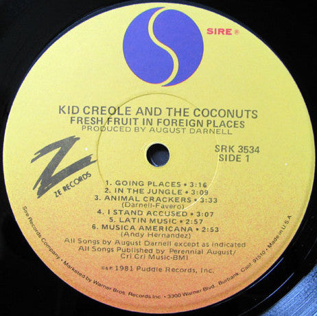 Kid Creole And The Coconuts : Fresh Fruit In Foreign Places (LP, Album, Jac)