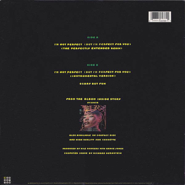 Grace Jones : I'm Not Perfect (But I'm Perfect For You) (12", Spe)