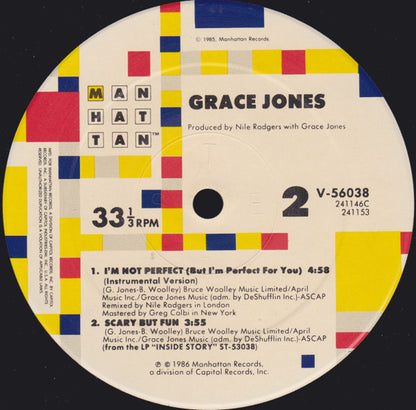 Grace Jones : I'm Not Perfect (But I'm Perfect For You) (12", Spe)
