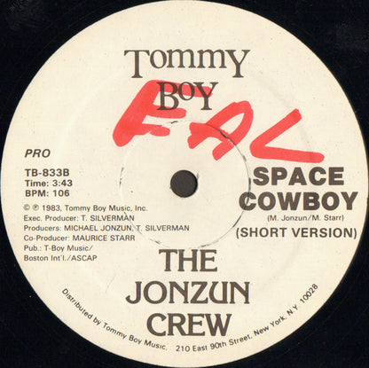 The Jonzun Crew : Space Cowboy (12", Promo)