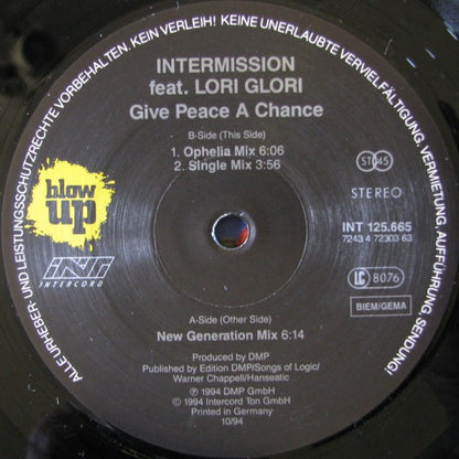 Intermission Feat. Lori Glori : Give Peace A Chance (12")