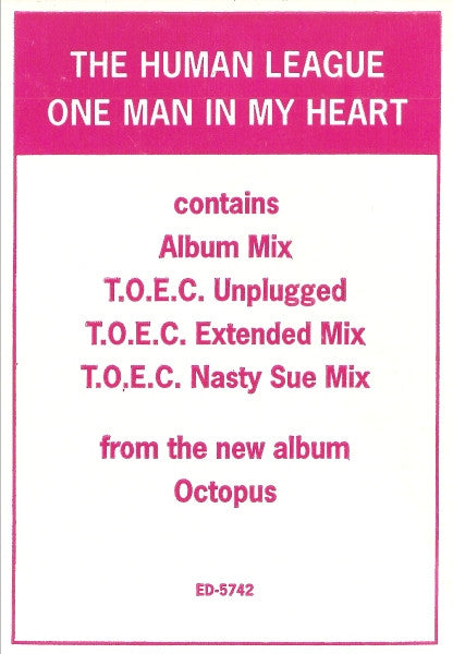 The Human League : One Man In My Heart (12", Promo)