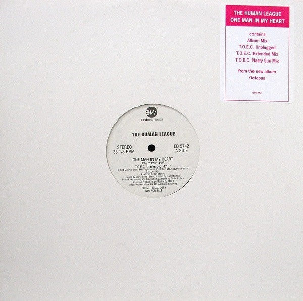 The Human League : One Man In My Heart (12", Promo)