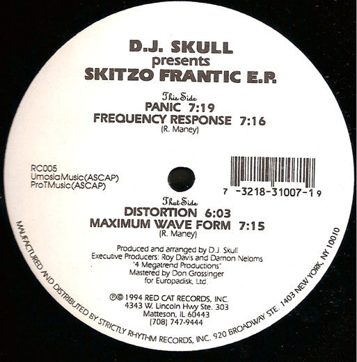 D.J. Skull* : Skitzo Frantic E.P. (12", EP)