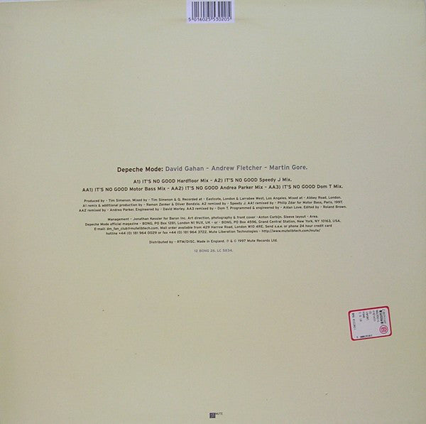 Depeche Mode : It's No Good (12", Single)
