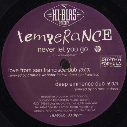 Temperance : Never Let You Go (12", Maxi)
