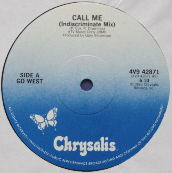 Go West : Call Me (The Indiscriminate Mix) (12")