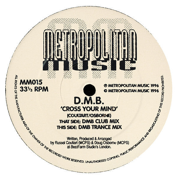 D.M.B. : Cross Your Mind (12")