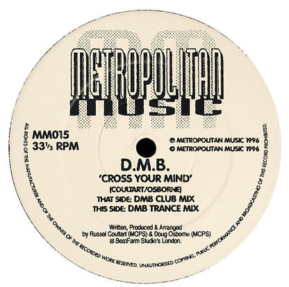 D.M.B. : Cross Your Mind (12")