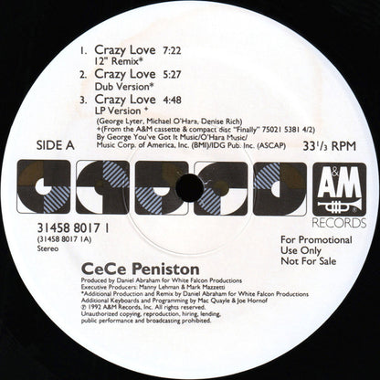 Ce Ce Peniston : Crazy Love (2x12", Single, Promo)