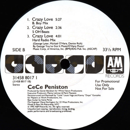 Ce Ce Peniston : Crazy Love (2x12", Single, Promo)