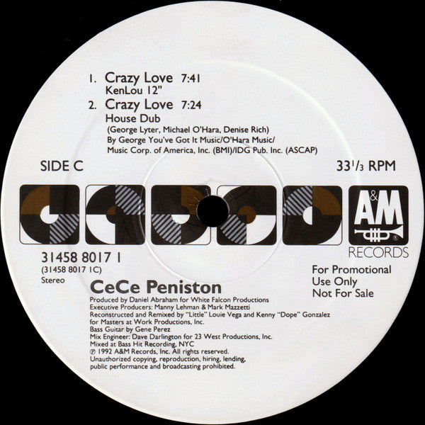 Ce Ce Peniston : Crazy Love (2x12", Single, Promo)