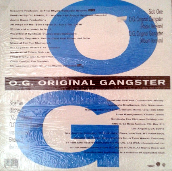 Ice-T : O.G. Original Gangster (12", Maxi)