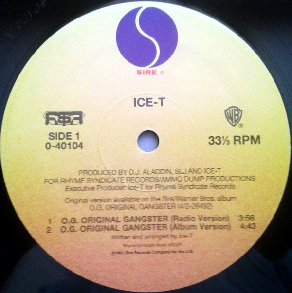 Ice-T : O.G. Original Gangster (12", Maxi)