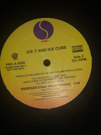 Ice-T And Ice Cube : Trespass (12", Promo)